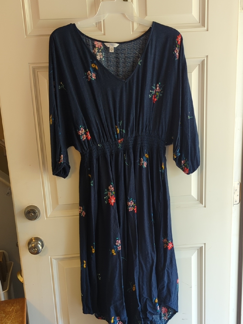 Time and Tru Navy Floral Midi Dress